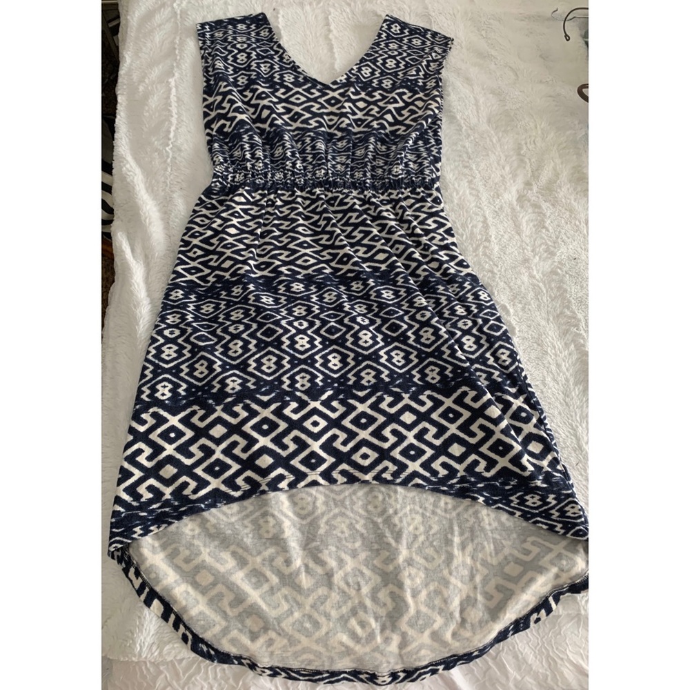 EUC Gap Factory navy and white hi-low hem dress!